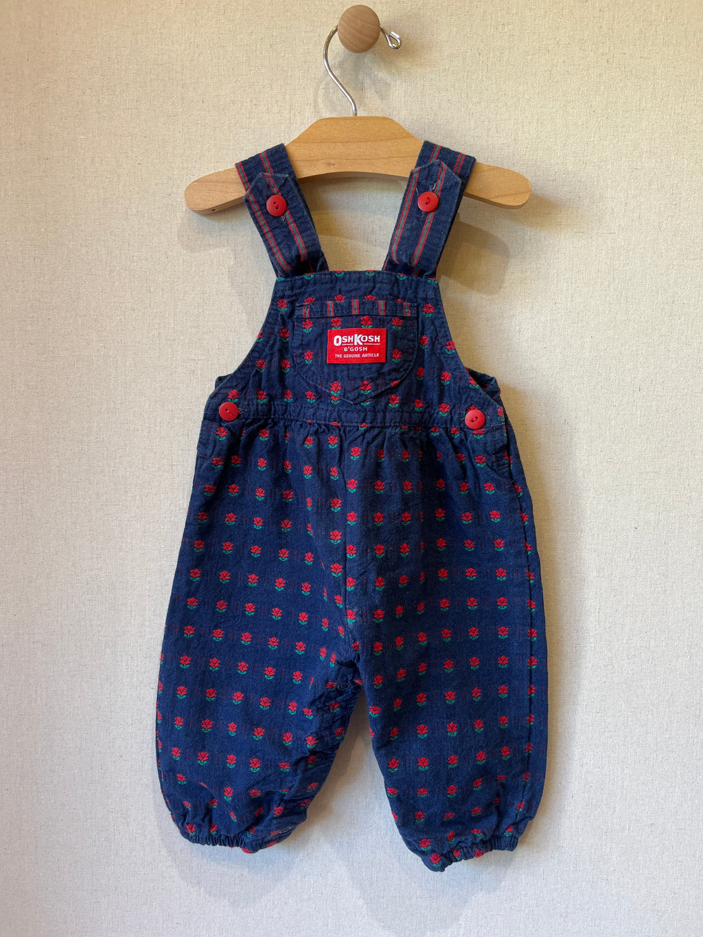 Vintage Osh Kosh Rose Stripe Overalls