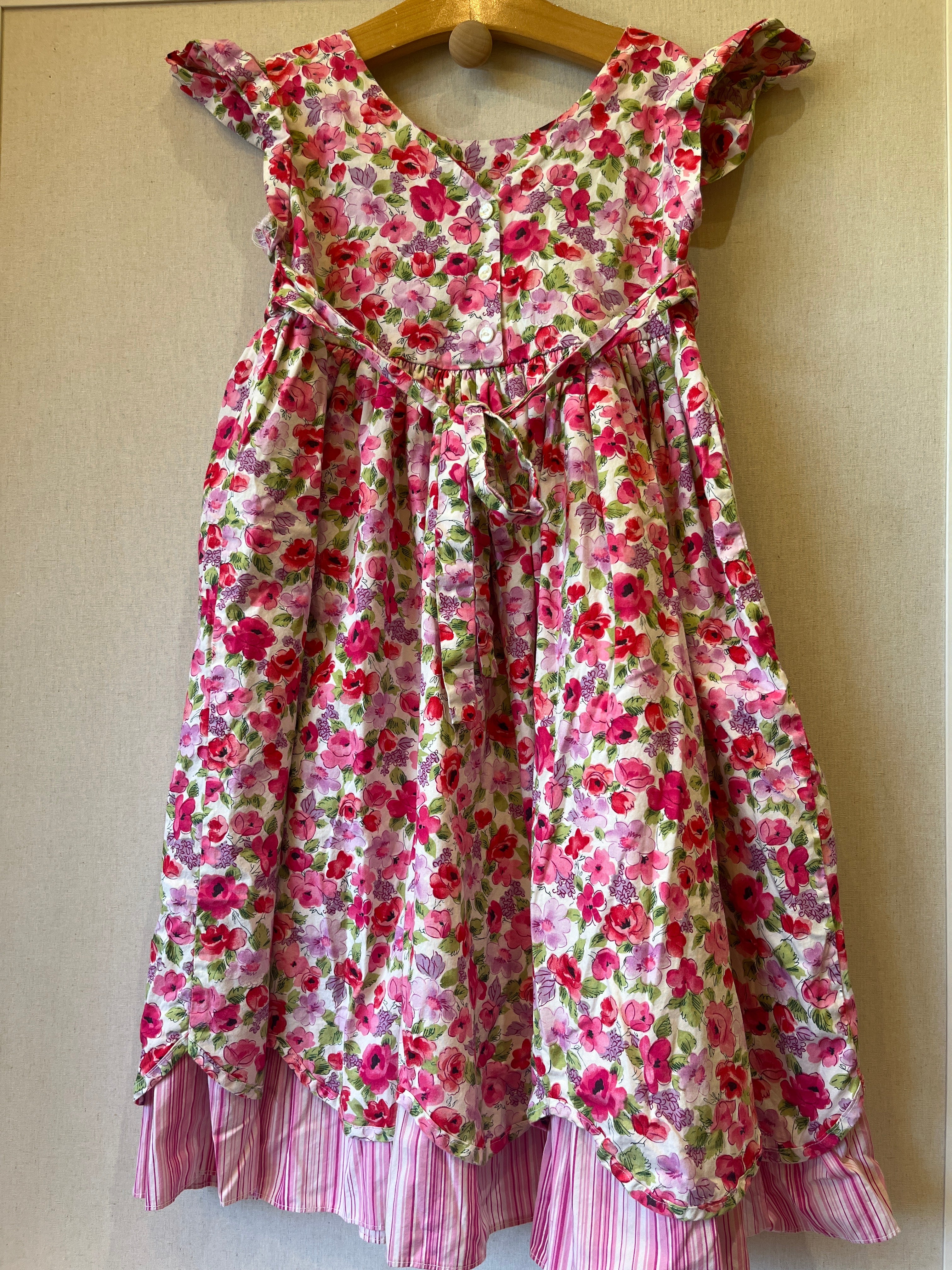 Vintage Rebecca Raggs Original Watercolor Floral Dress