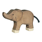 Wooden Small Elephant With Trunk Raised