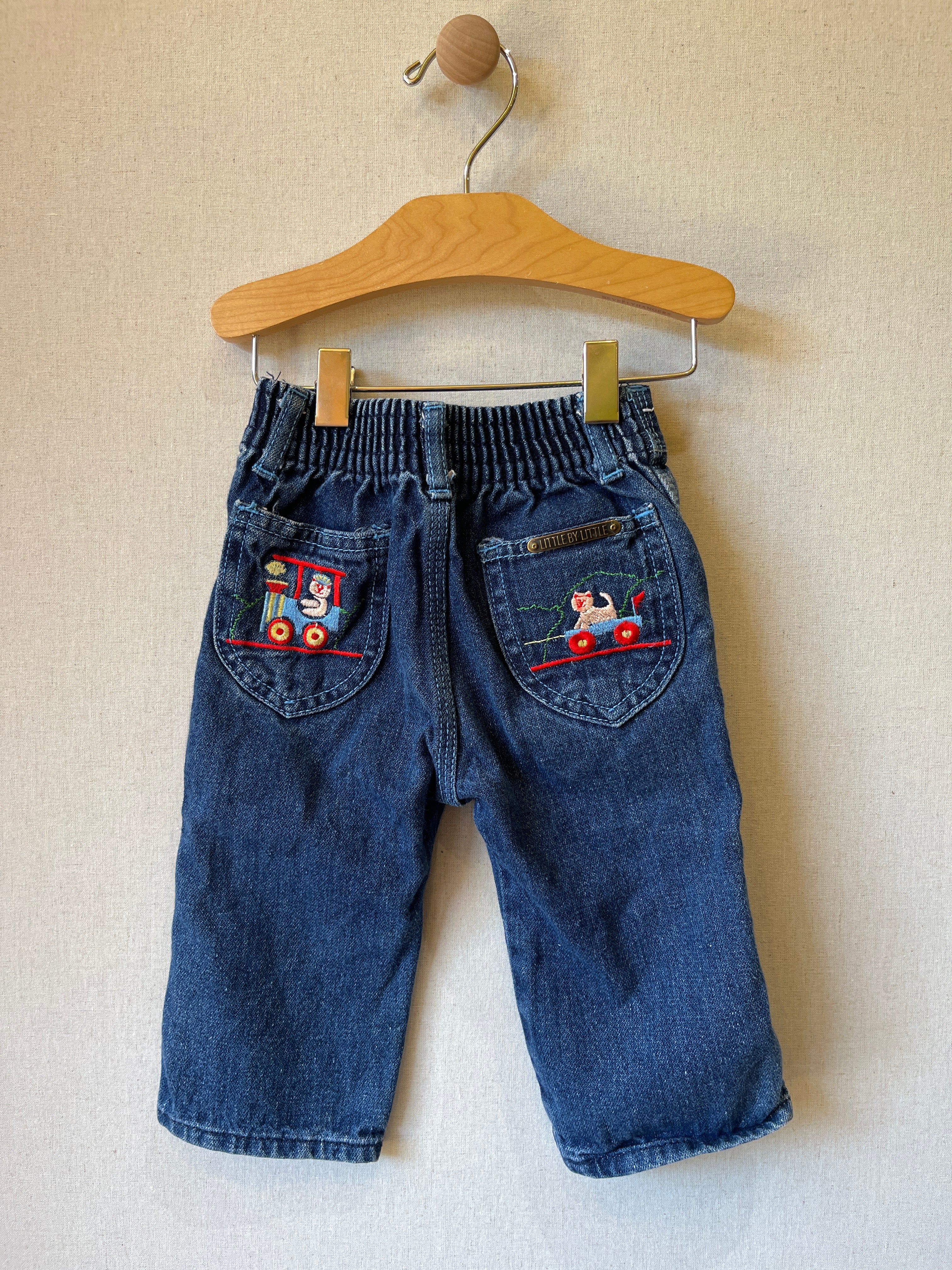 Vintage Little By Little Cat Train Jeans