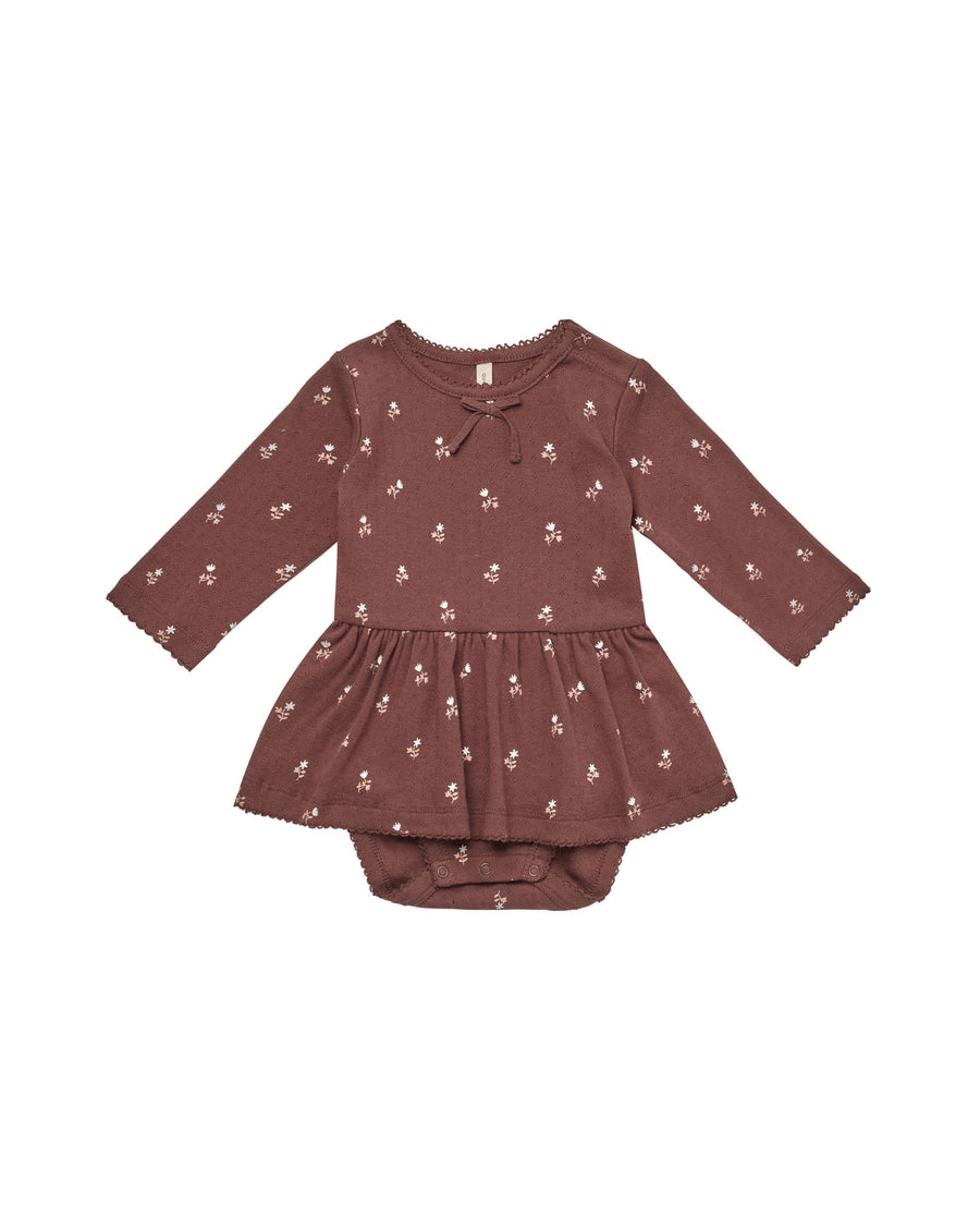 Plum Fleur Pointelle Skirted Bodysuit