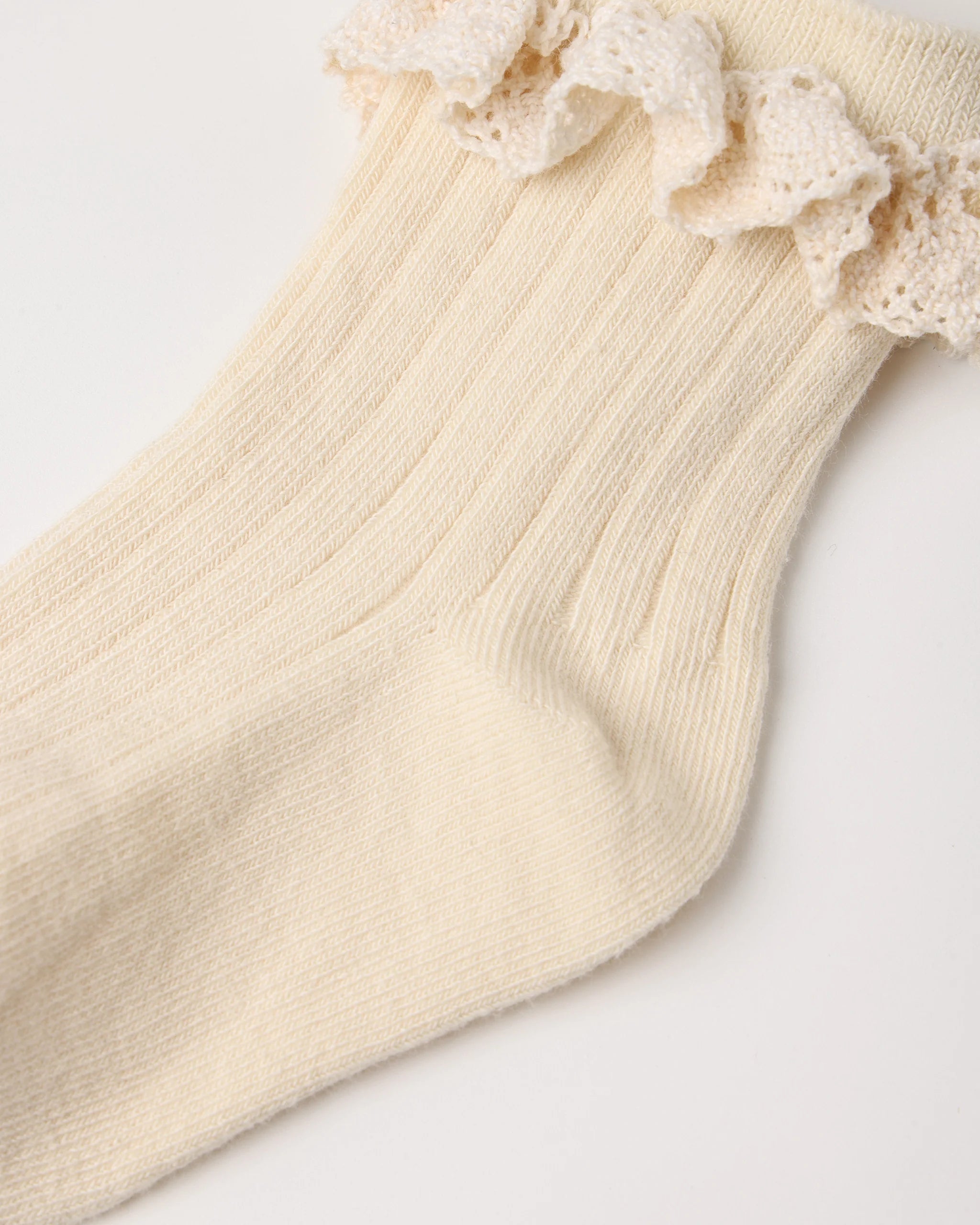 Rosewood & Natural Lace Trim Sock Set