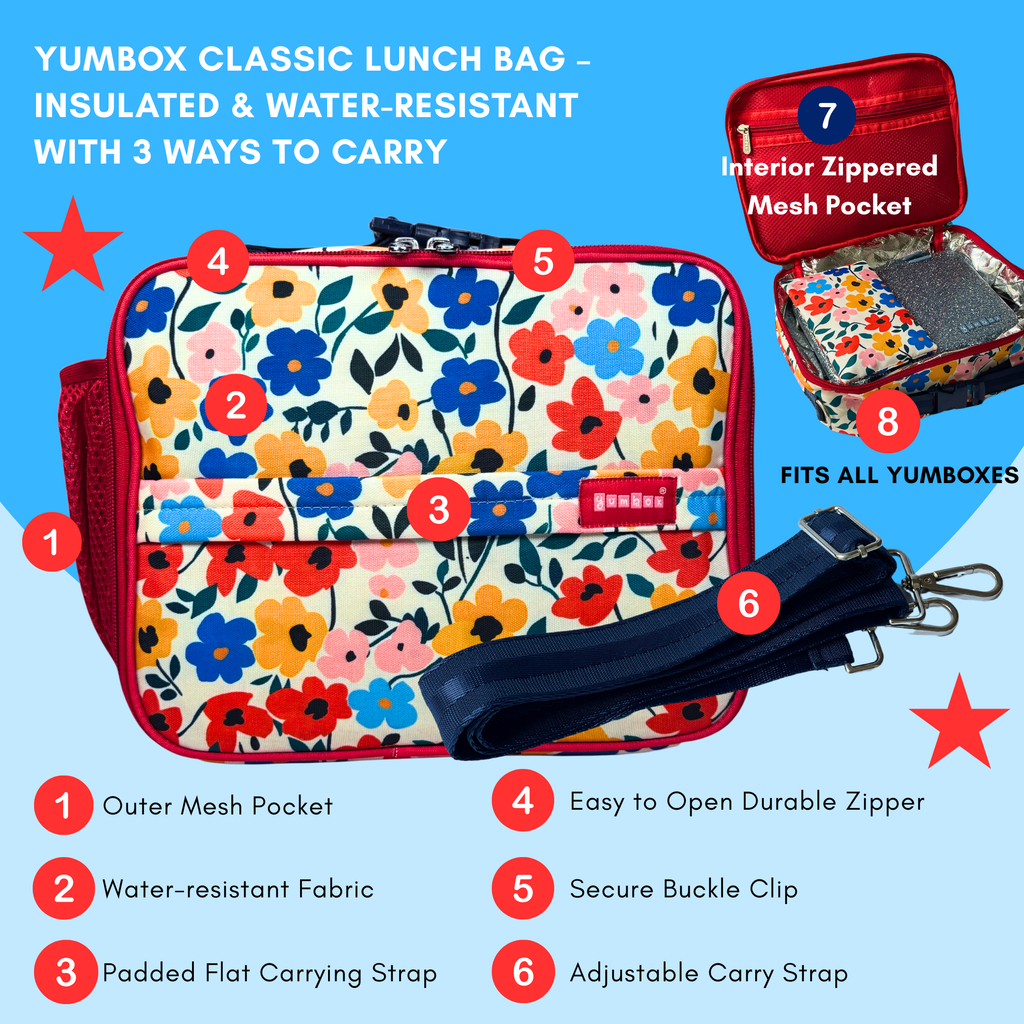 Yumbox Insulated Lunch Bag - Liberty Poppy Flowers Print