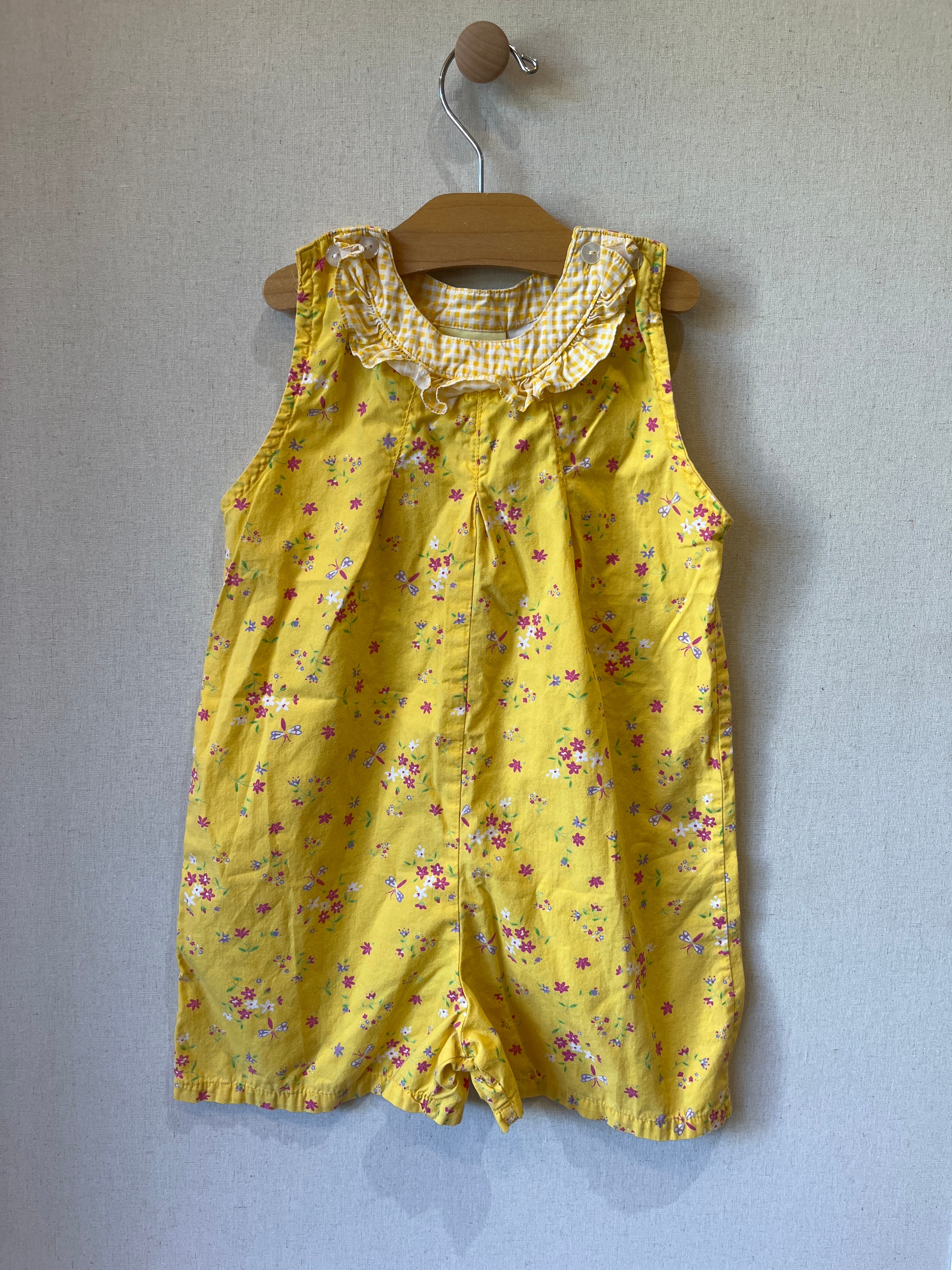 Vintage In Design Kids Yellow Floral Play Suit