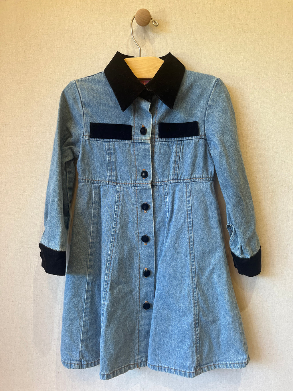 Vintage Definitely California Velvet Denim Dress