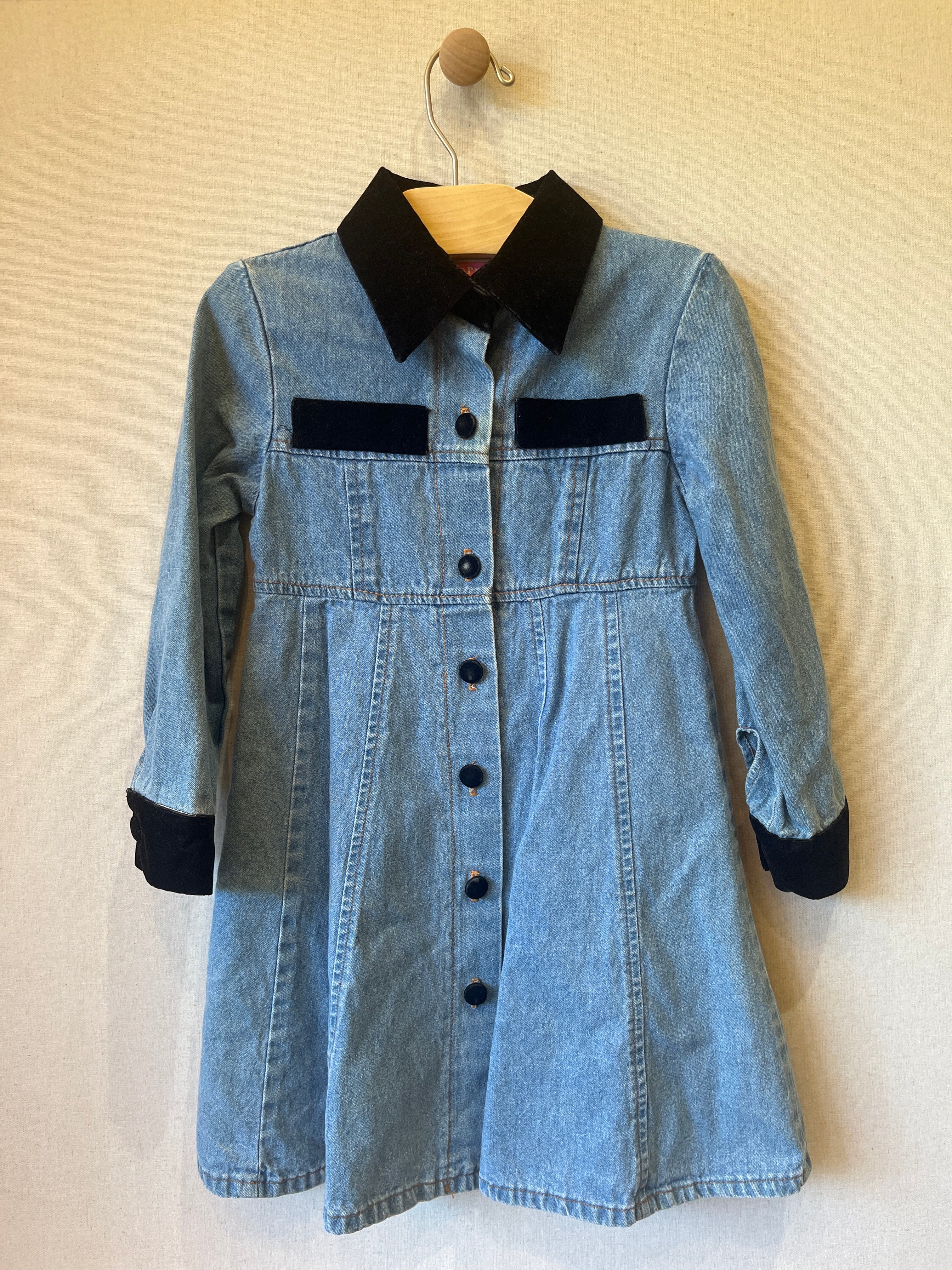 Vintage Definitely California Velvet Denim Dress