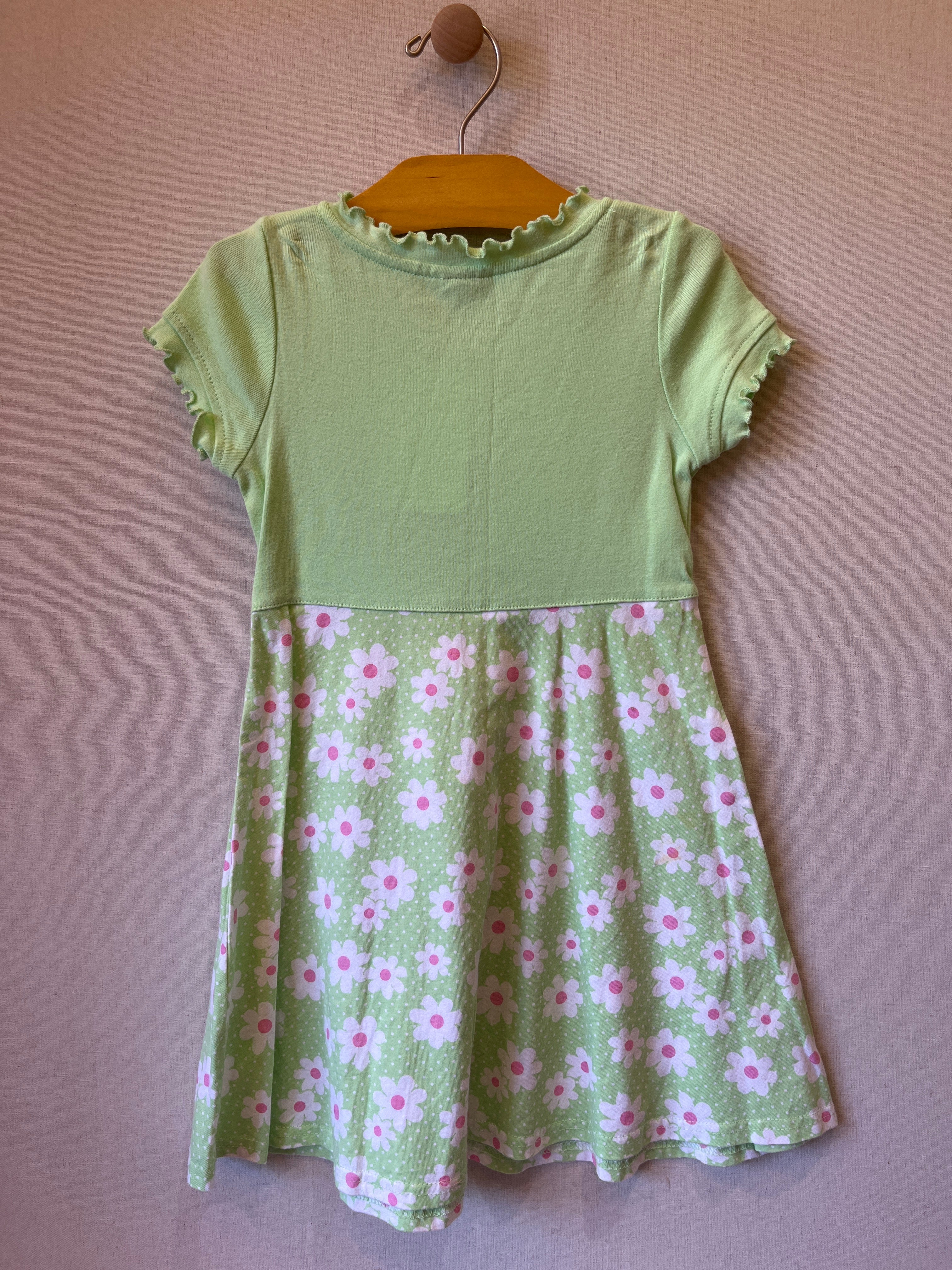 Vintage HealthTex Green Daisy Cardi Dress