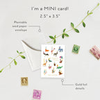 Animal Party Mini Greeting Card