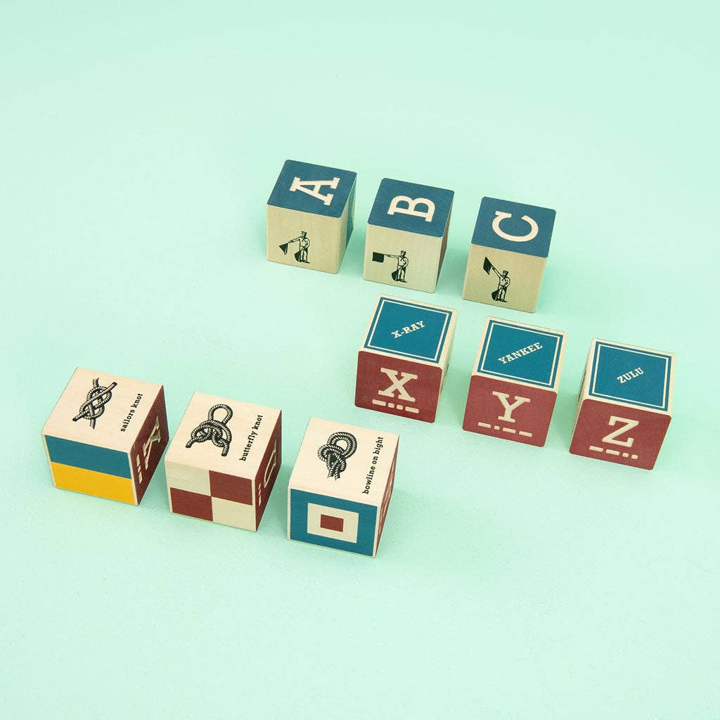 Nautical Blocks with Canvas Bag