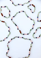 Fluorite + Lapis Lazuli + Rose Quartz Gemstone Necklace