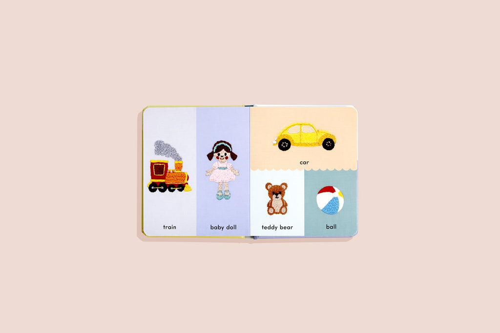 First Words with Cute Embroidered Friends Board Book