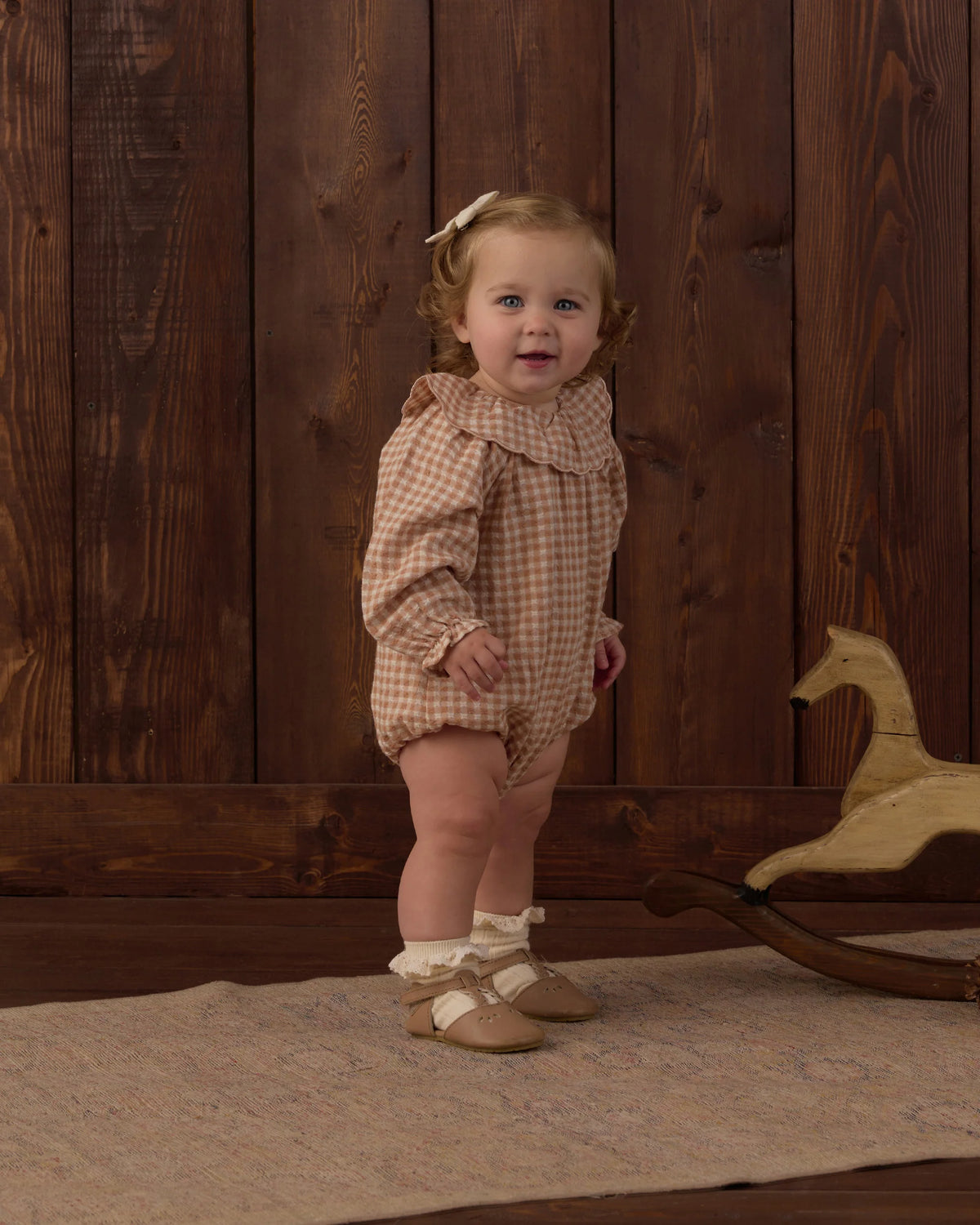 Fawn Gingham Colette Romper