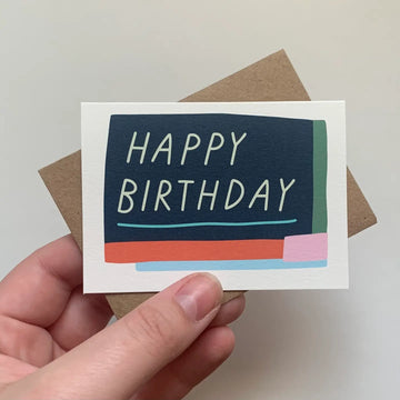 Happy Bday Grid Tiny Enclosure Card