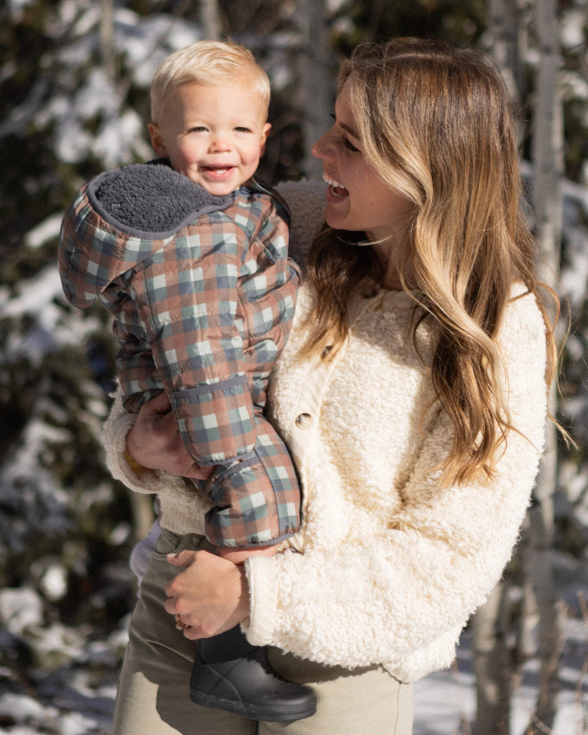 Midnight Check Cedar Puffer Suit