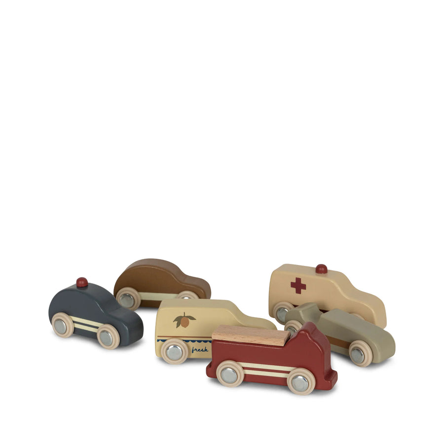 Wooden Mini Car Set (9 pieces)