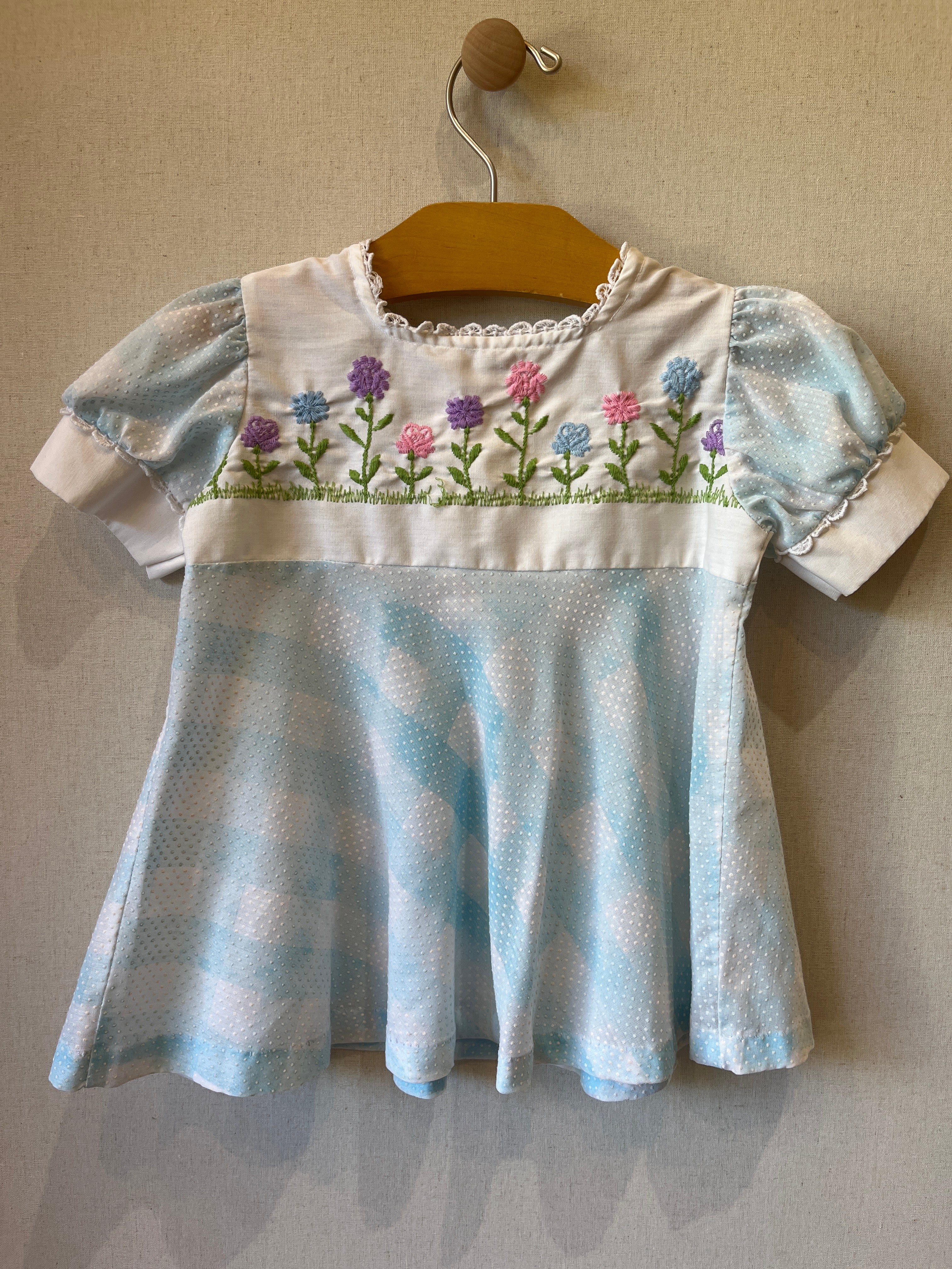 Vintage Embroidered Floral Spring Dress