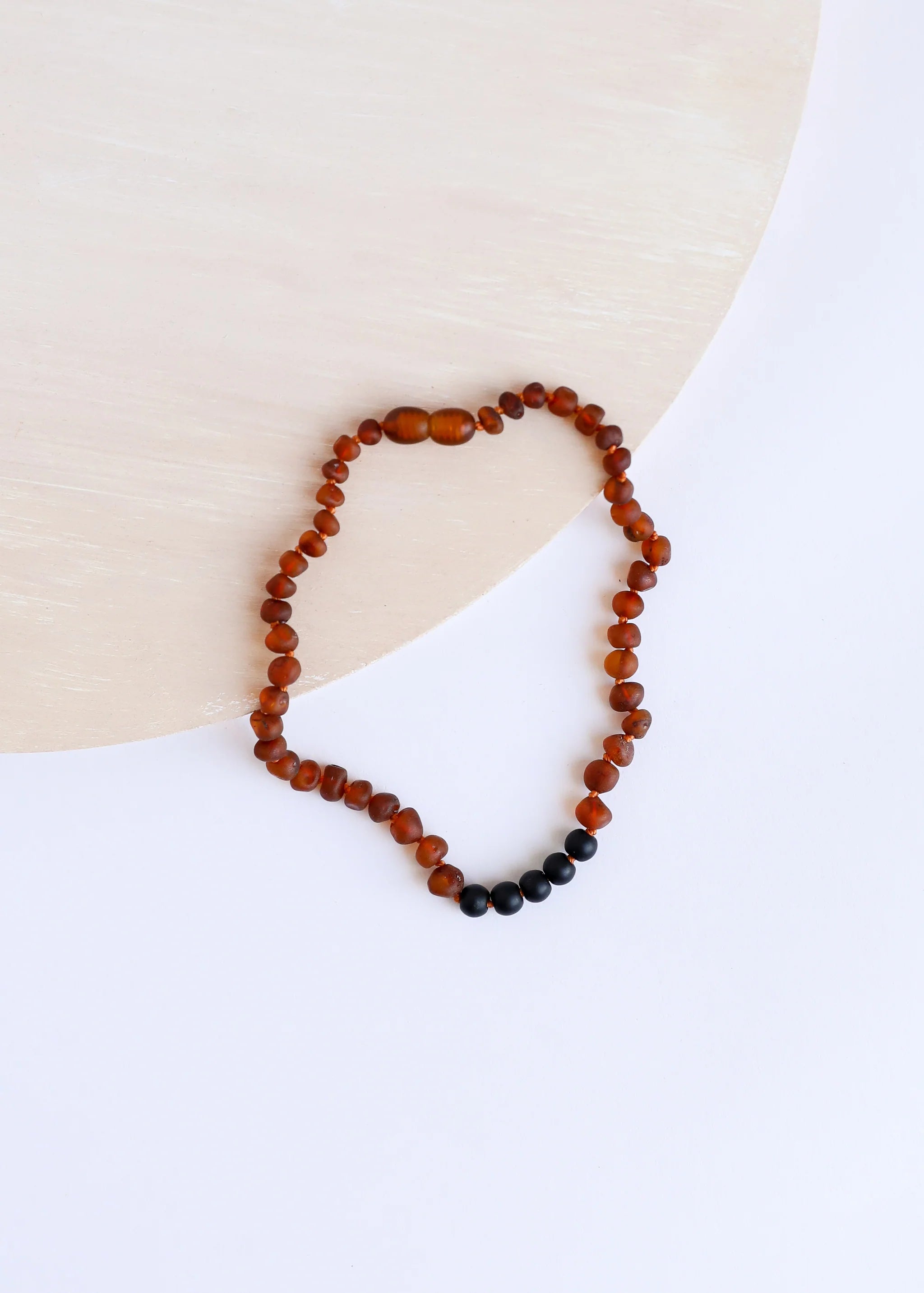 Raw Cognac Baltic Amber + Shungite Necklace