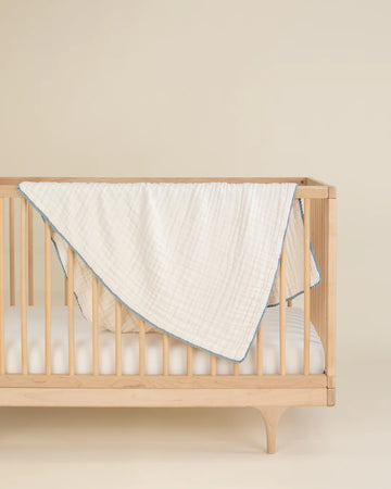 Organic Cotton Lace Baby Blanket - Tide