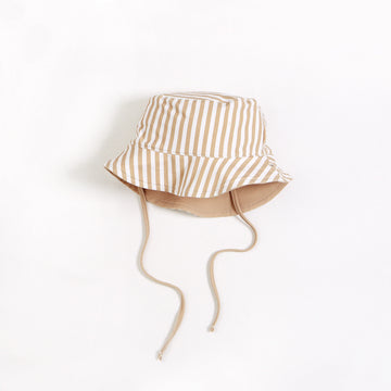 Taupe Striped Reversible Sun Hat