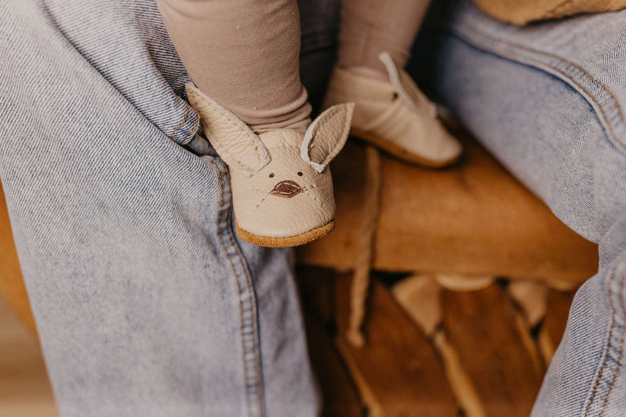 Flax Bunnies Leather Baby Moccasins