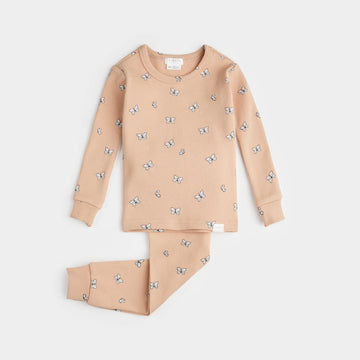 Ribbed Butterfly Pajama Set