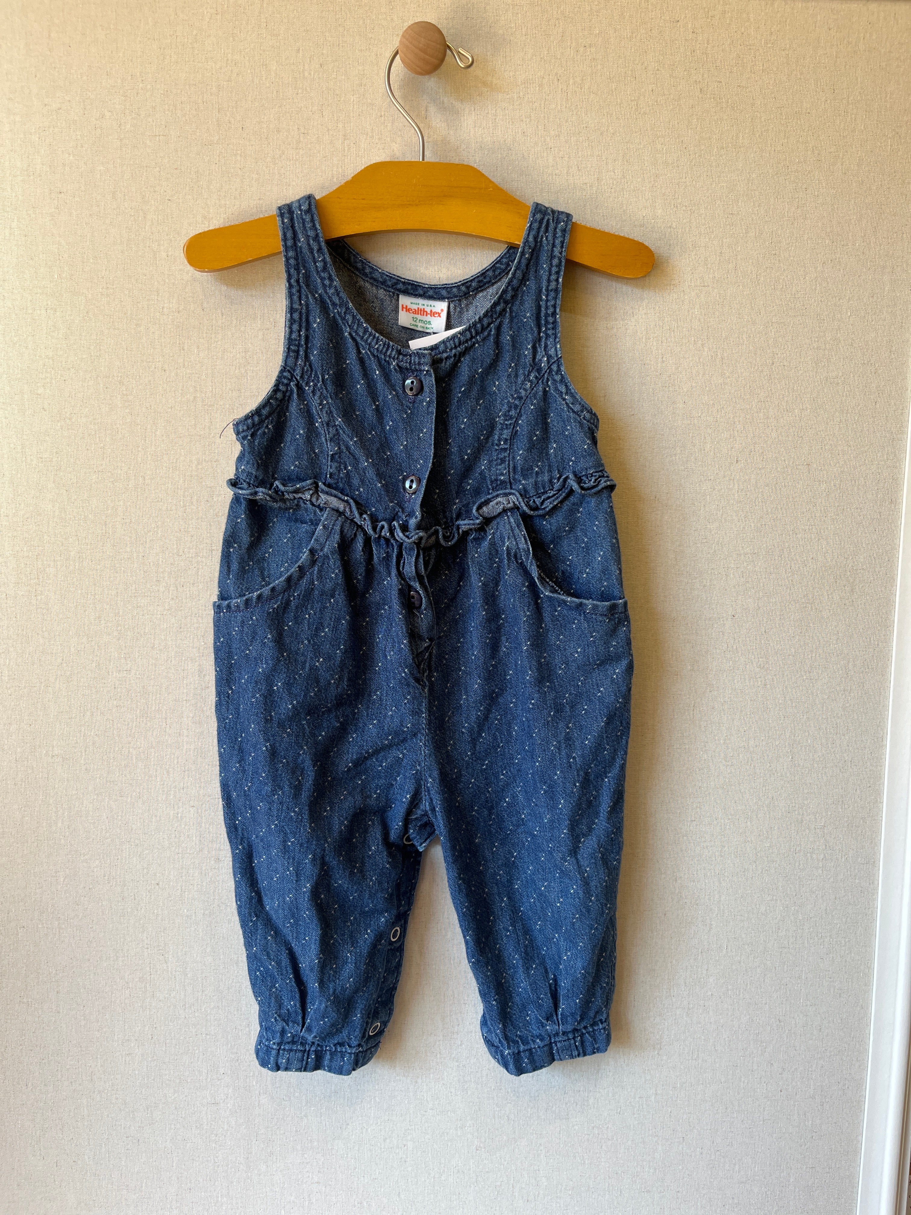 Vintage Health-tex Dotty Denim Overalls