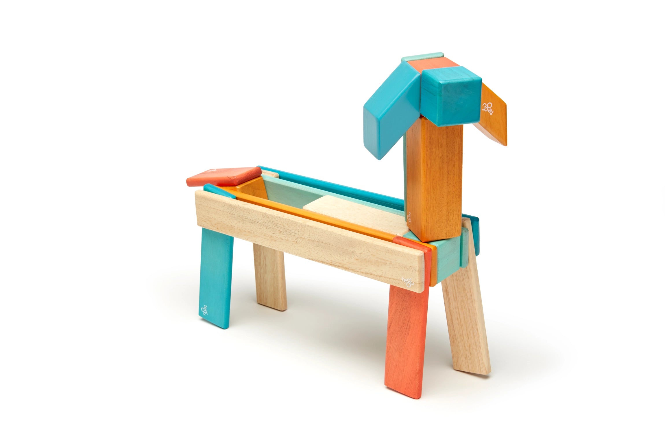 24 Piece Magnetic Wooden Block Set - Sunset