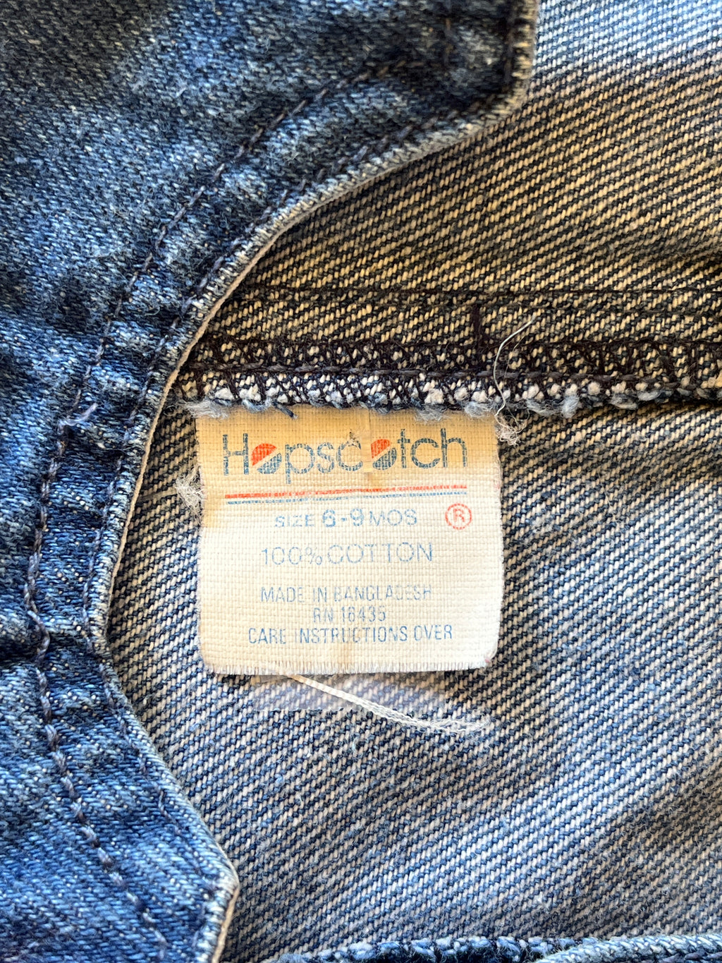 Vintage Hopscotch Kitty Denim Overalls