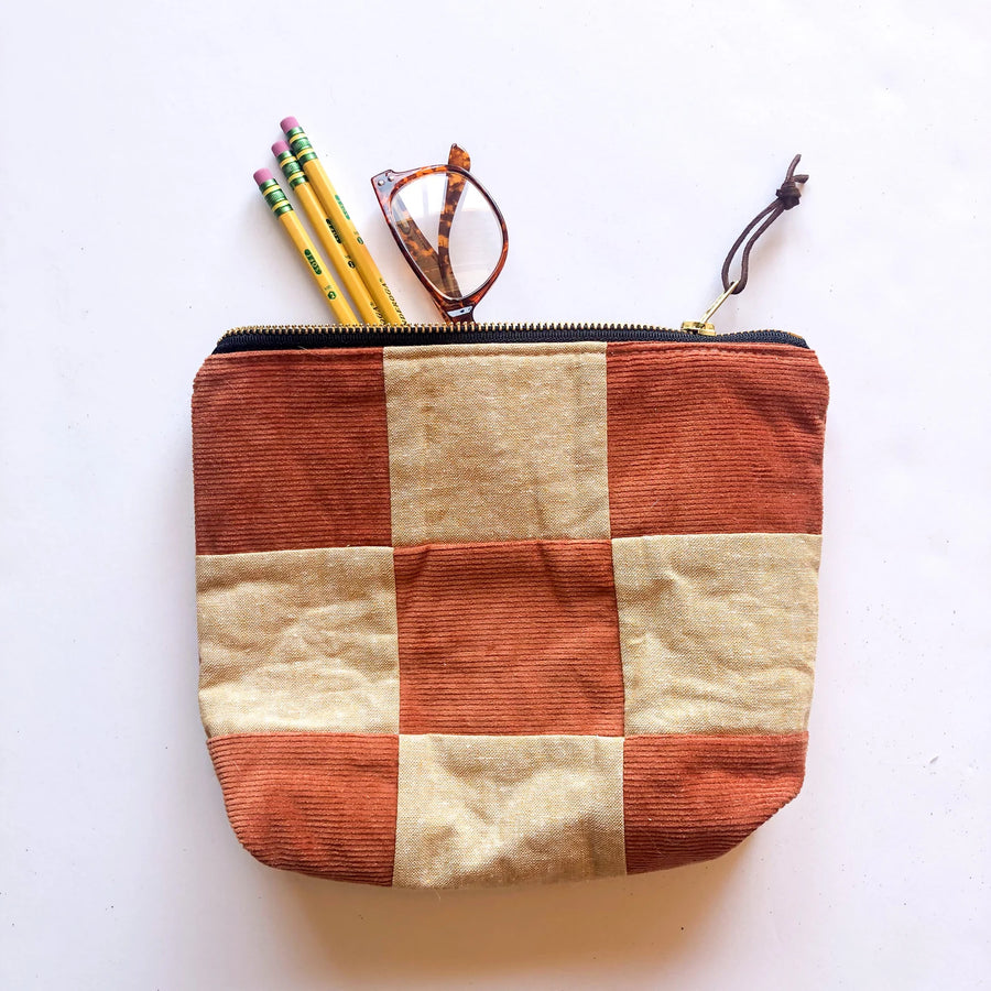 Rust Check Zipper Bag