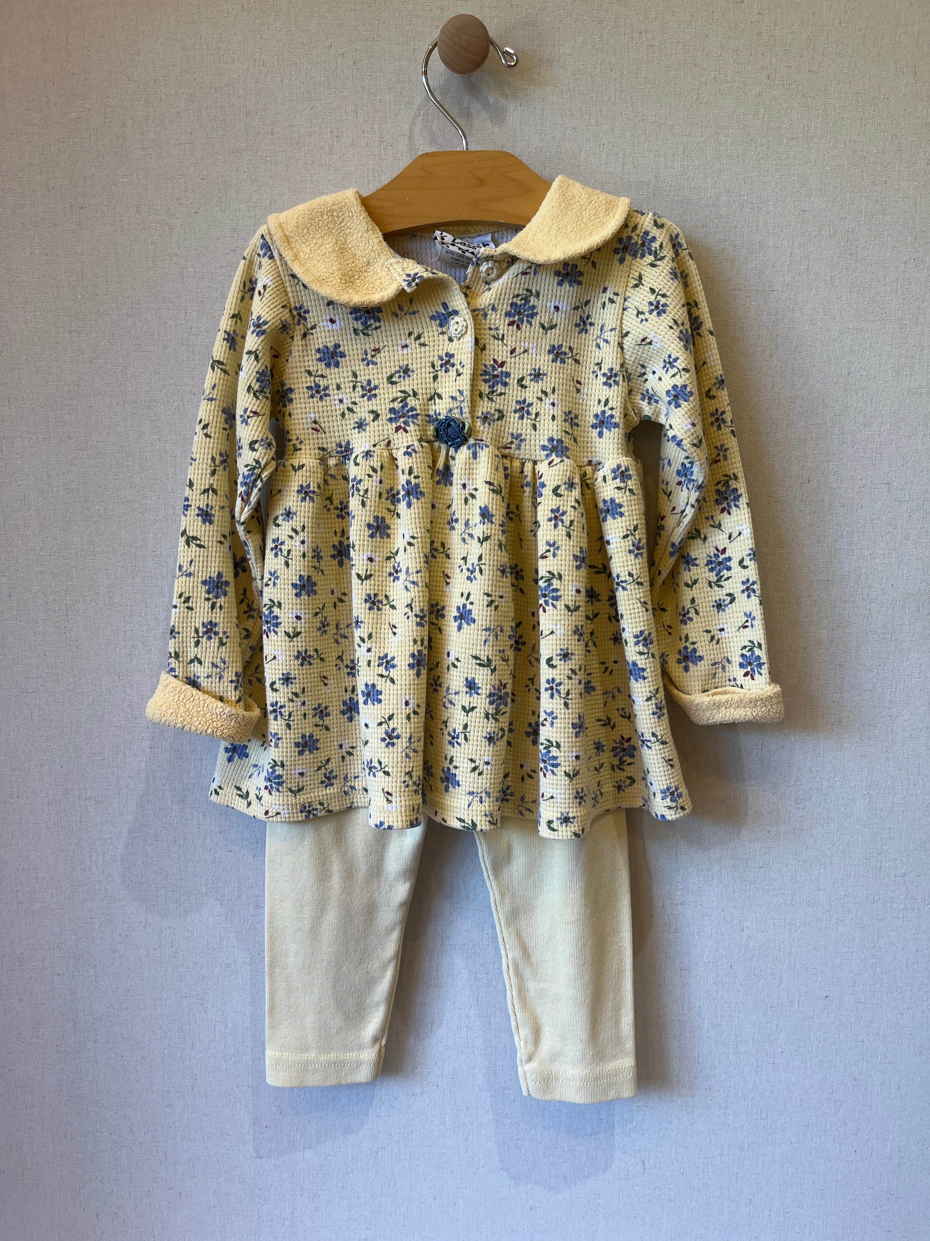 Vintage Little Lass Yellow Floral Tunic Set