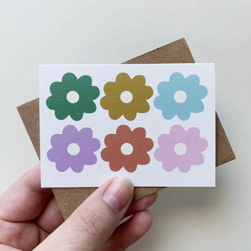 Tiny Enclosure Card - Rainbow Flowers