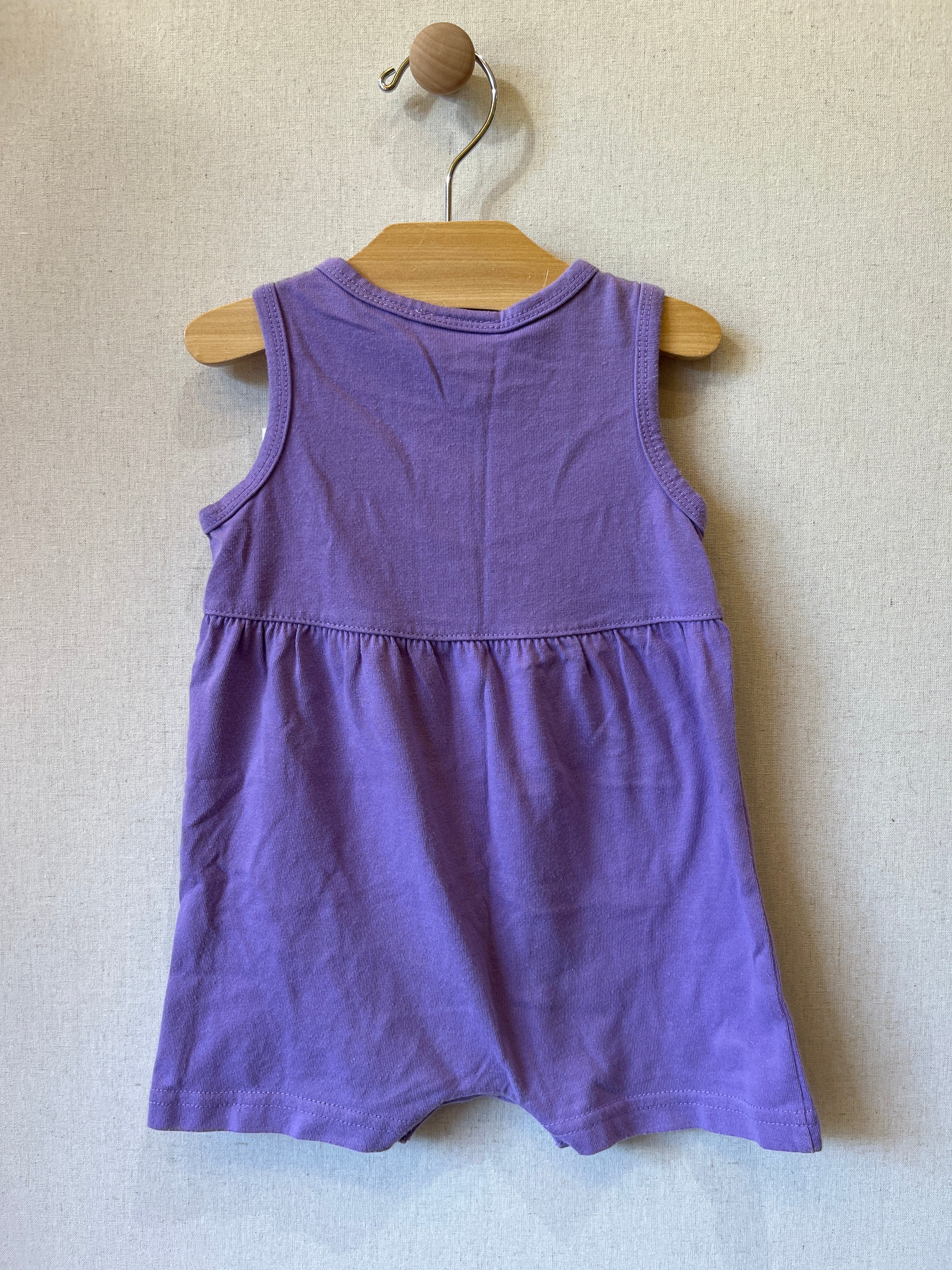Vintage Simply Basic Purple Hibiscus Romper