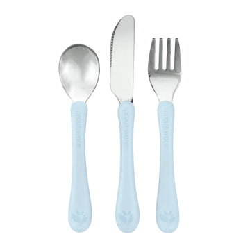 Stainless Steel Kids Cutlery - Light Blueberry