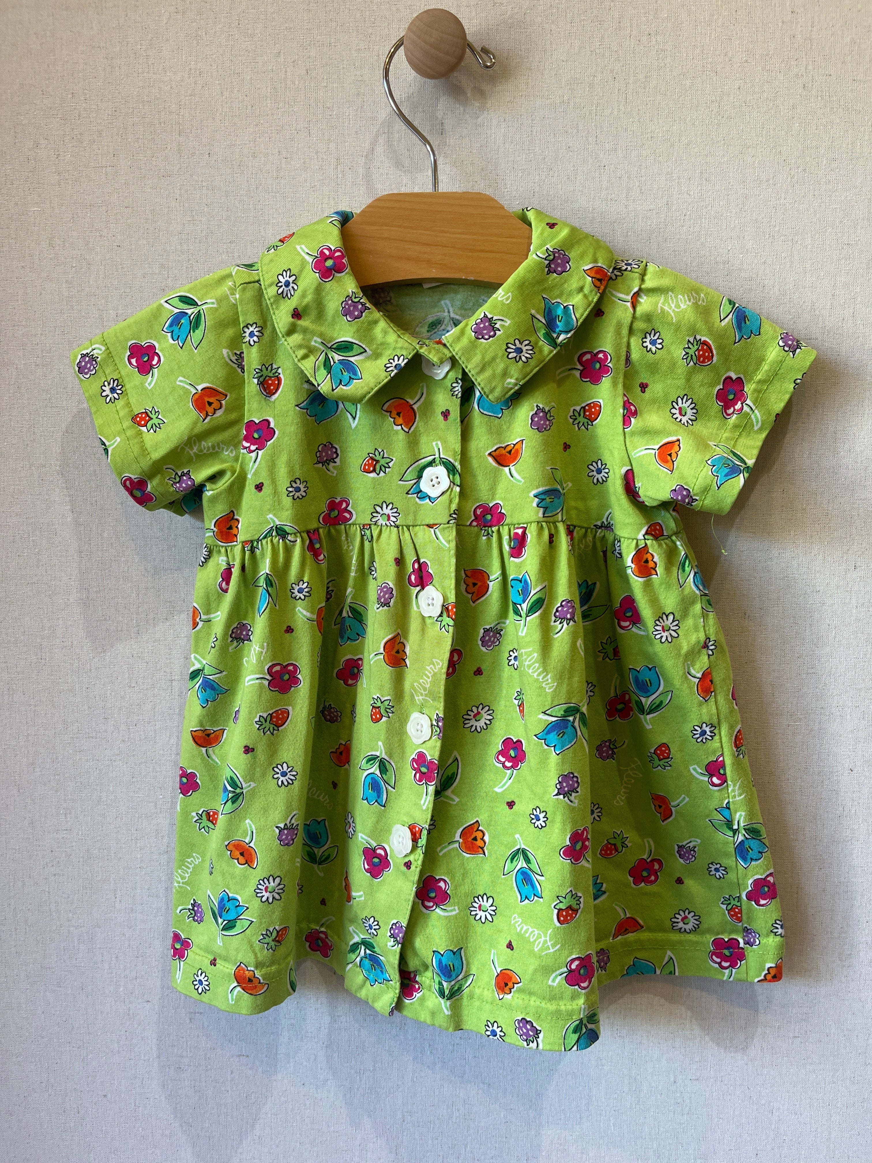 Vintage Hanna Andersson Green Fleurs Dress