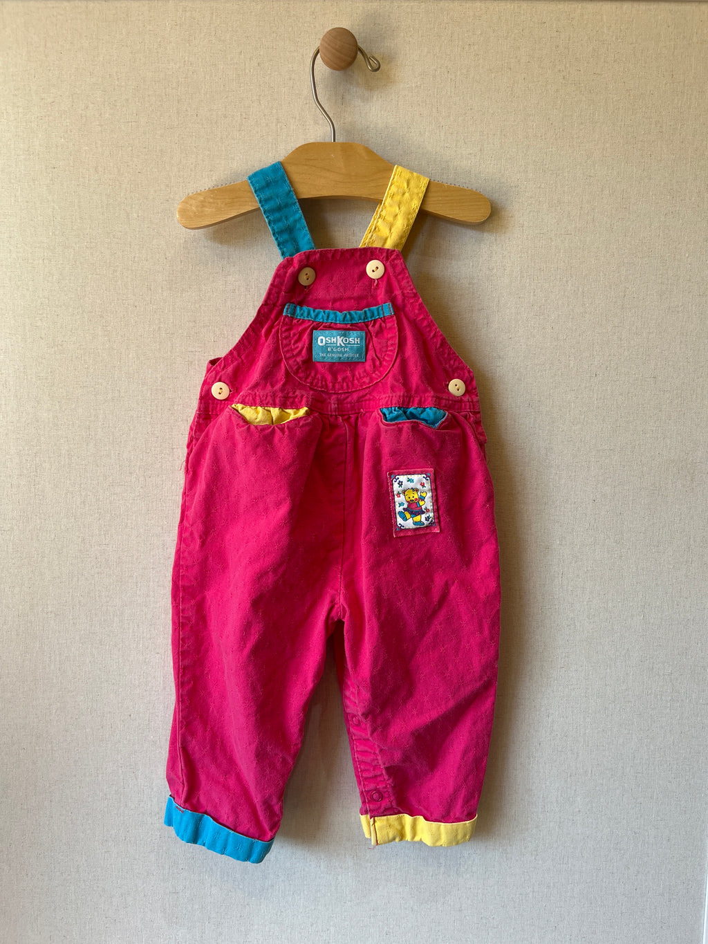 Vintage OshKosh Pink Dancing Bear Overalls