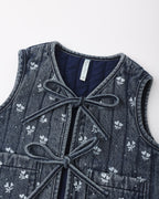 Heart Ditsy Denim Vest