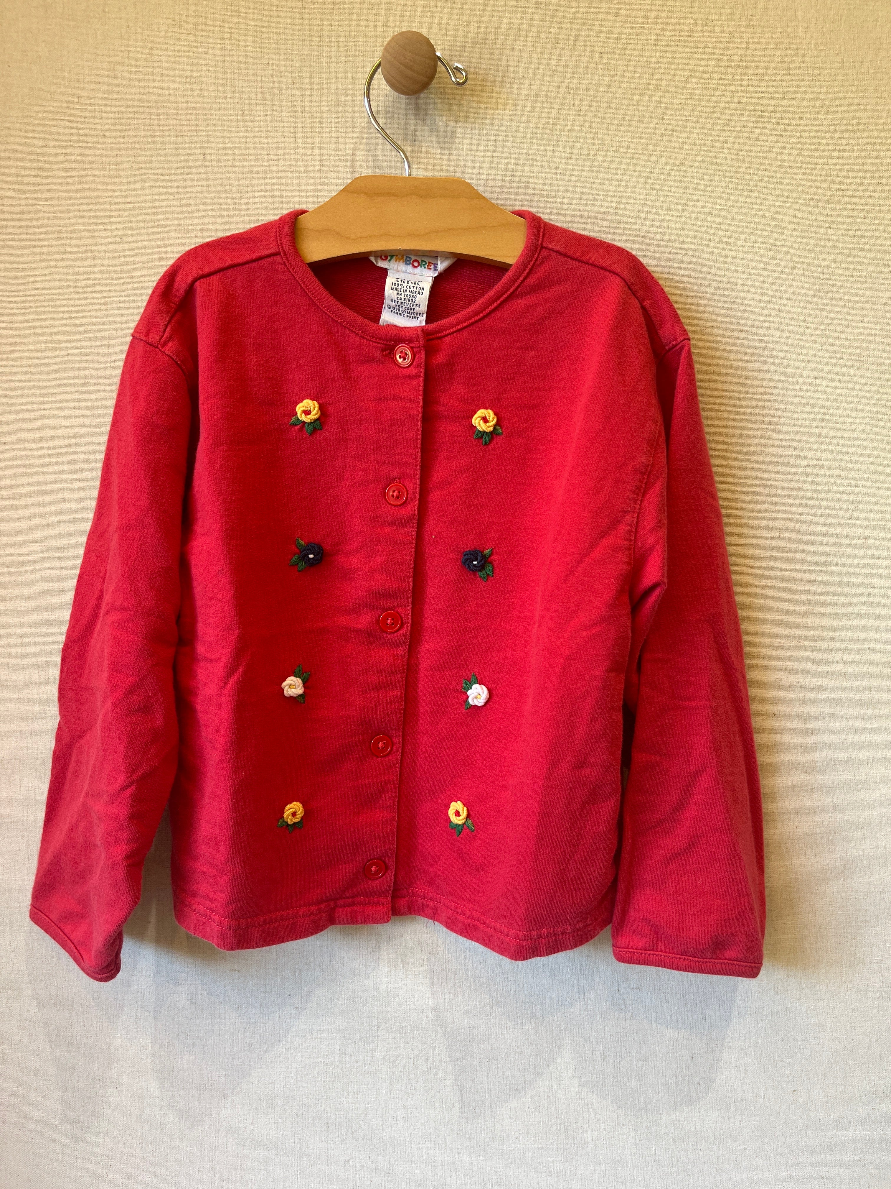 Vintage Gymboree Floral Embroidered Cardigan