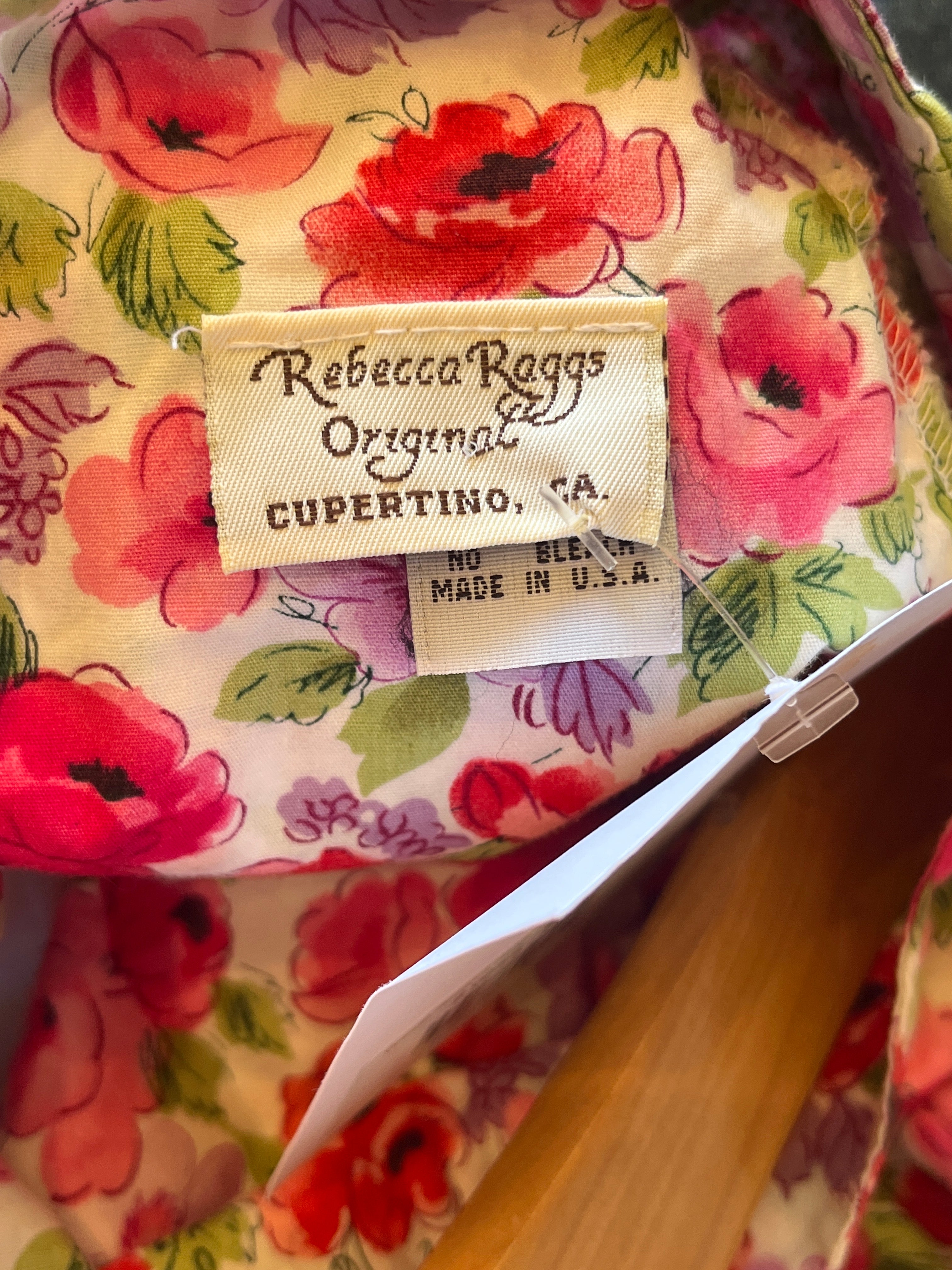 Vintage Rebecca Raggs Original Watercolor Floral Dress
