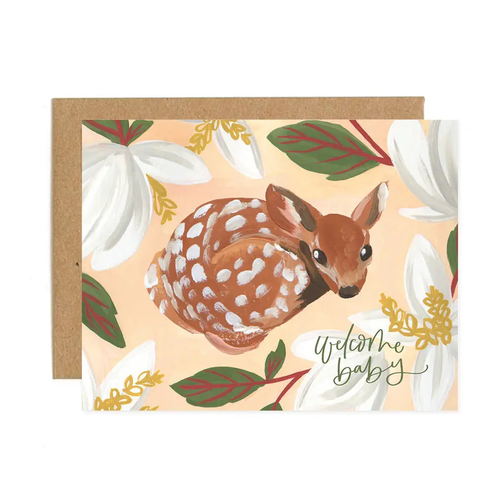 'Welcome Baby' Fawn Card