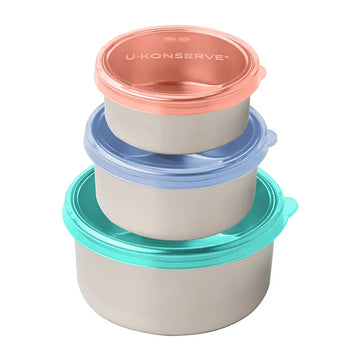 Tropical Sky Round Nesting Trio Containers