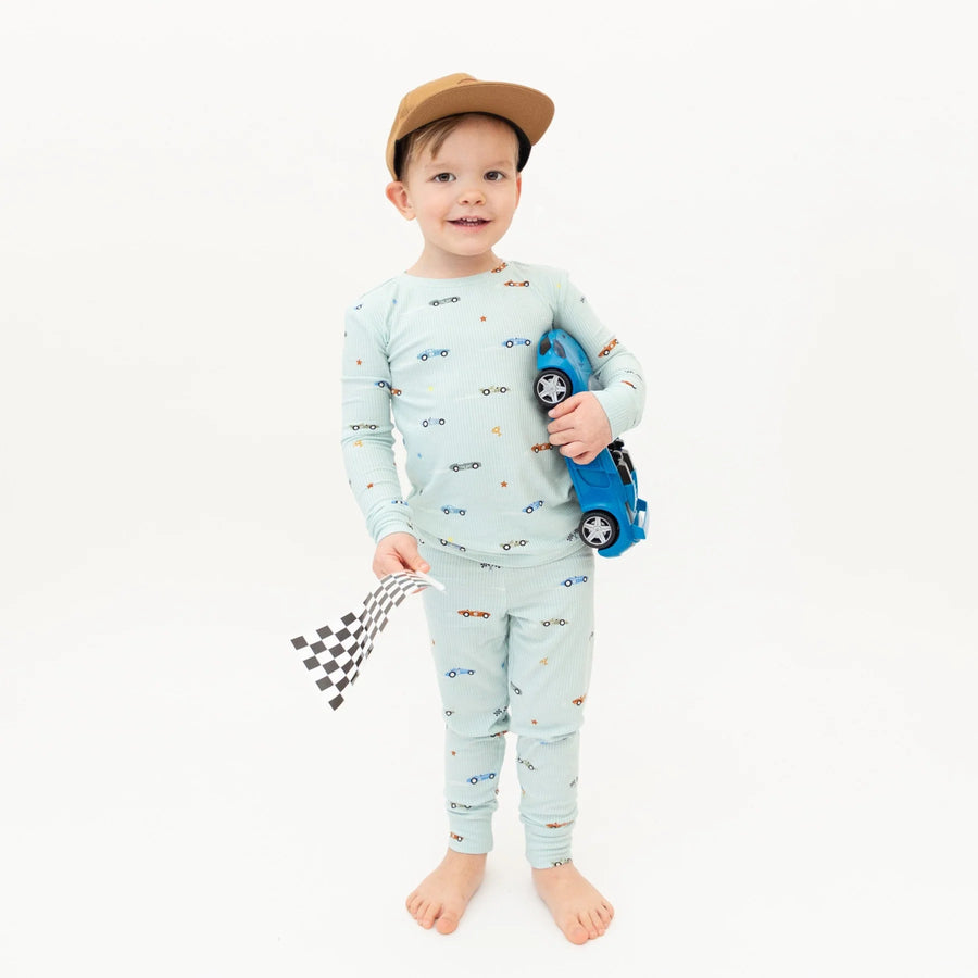 Race Cars Small Ribbed Two-Piece Set
