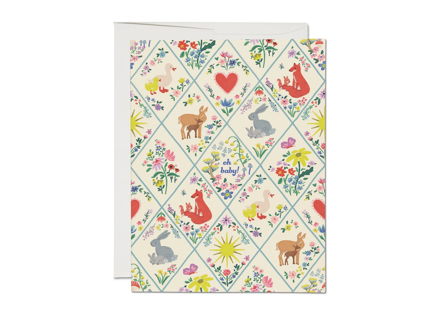 Oh Baby! Woodland Critters Greeting Card