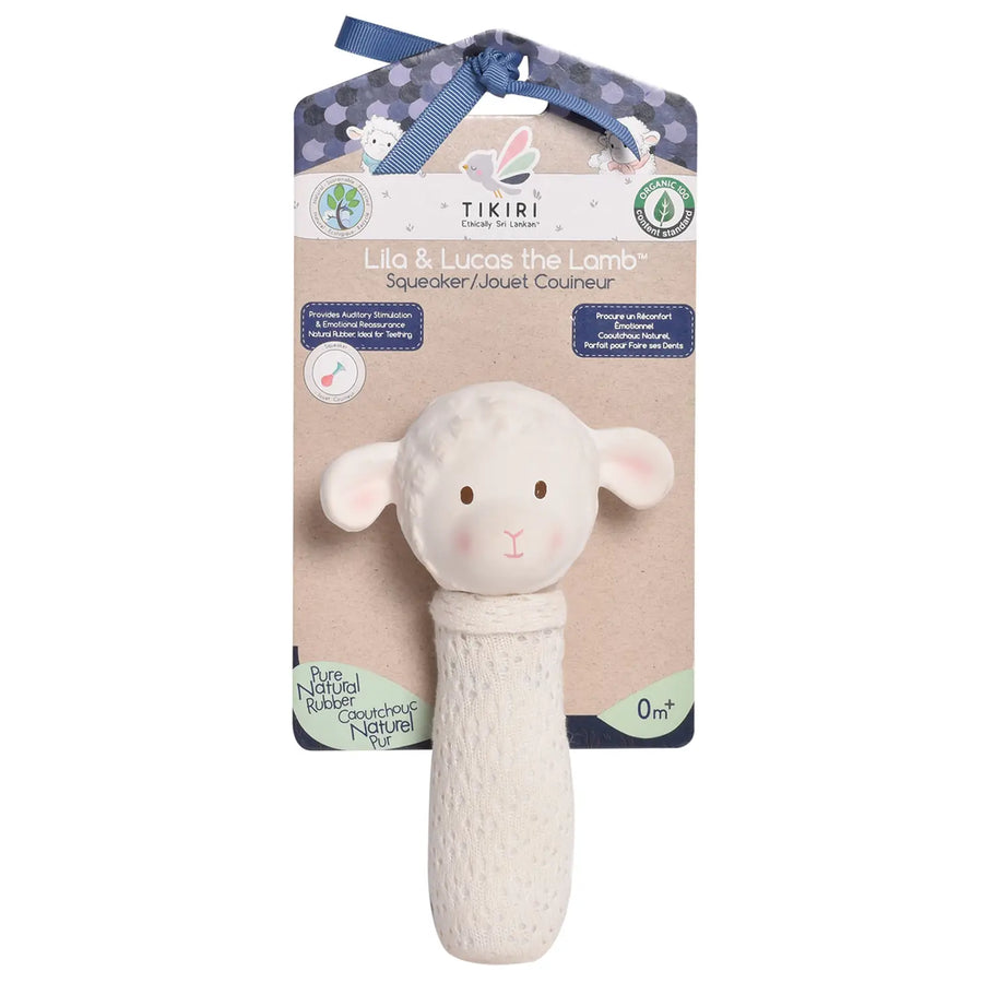 Bahbah the Lamb Baby Squeaker Natural Rubber Teether Head