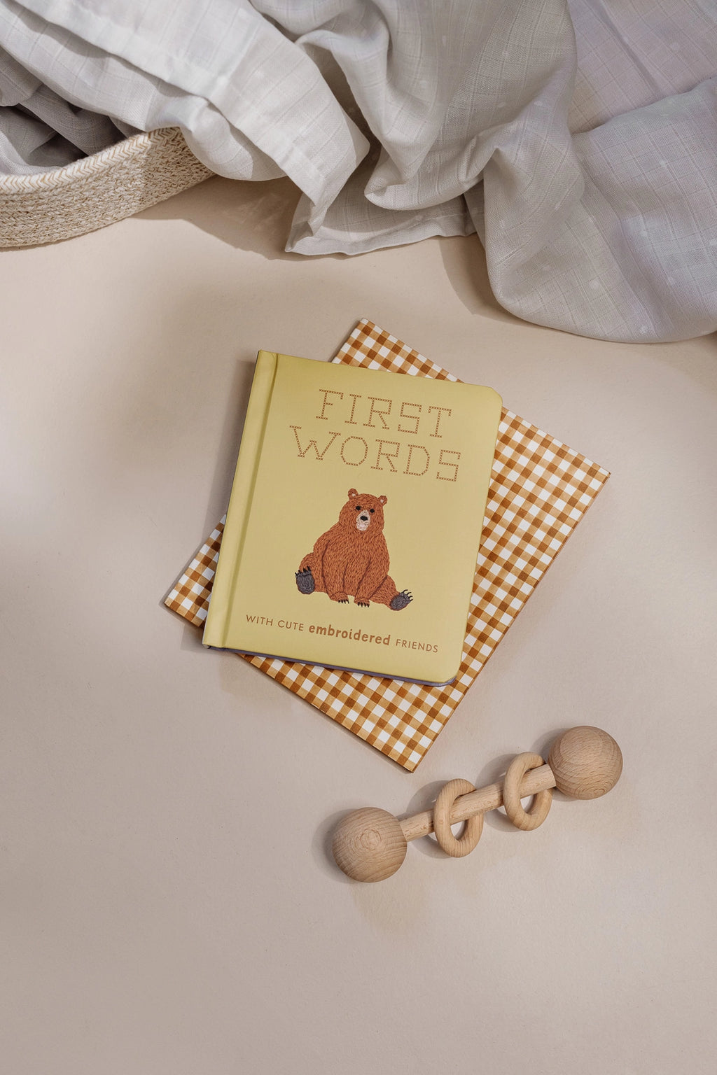 First Words with Cute Embroidered Friends Board Book