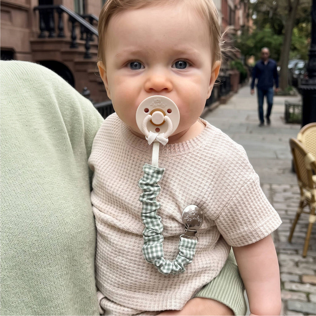 Ritzy Cinch™  Pacifier Clip - Green Gingham