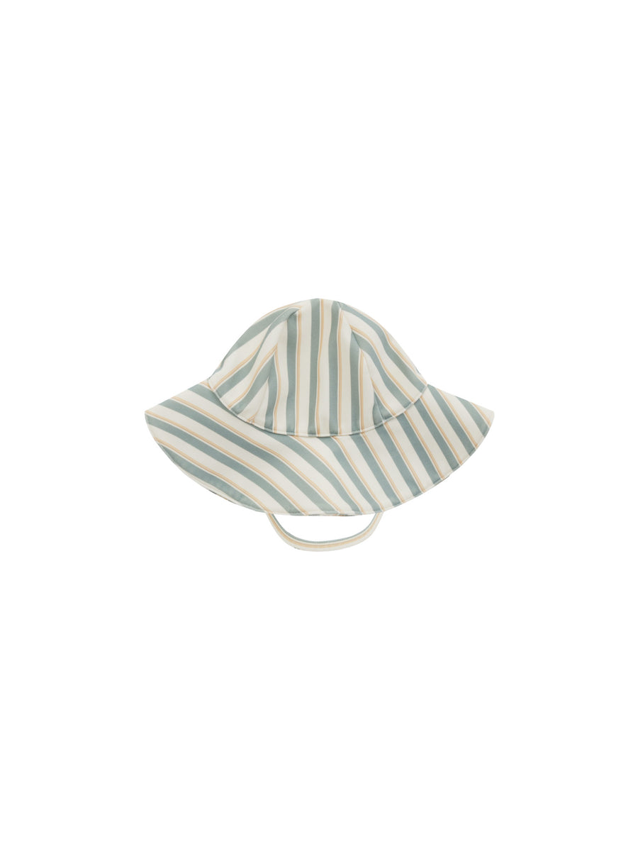 Aqua Stripe Floppy Swim Hat