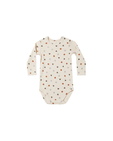 Geo Ribbed Long Sleeve Bodysuit
