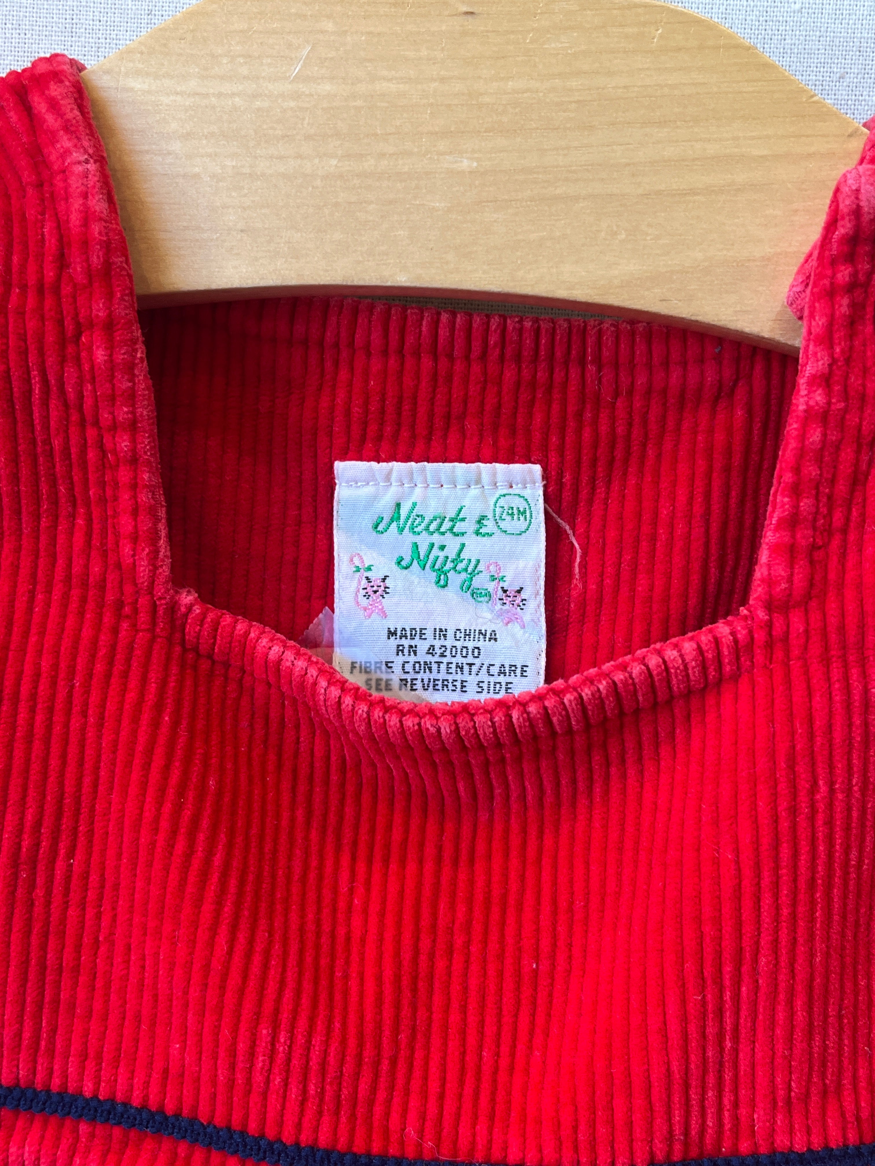 Vintage Neat & Nifty Red Corduroy Jumpsuit