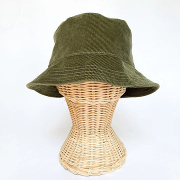 Olive Green Corduroy Bucket Hat