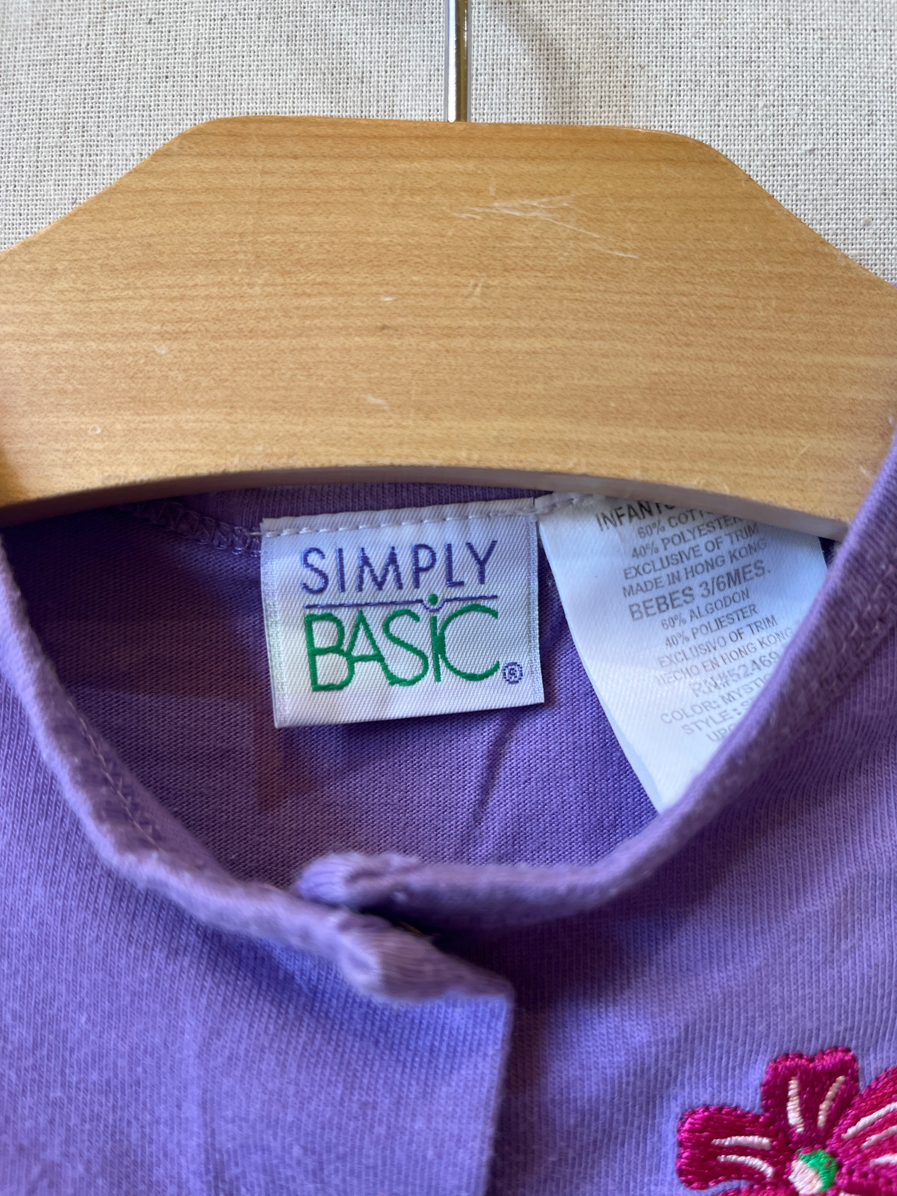 Vintage Simply Basic Purple Hibiscus Romper